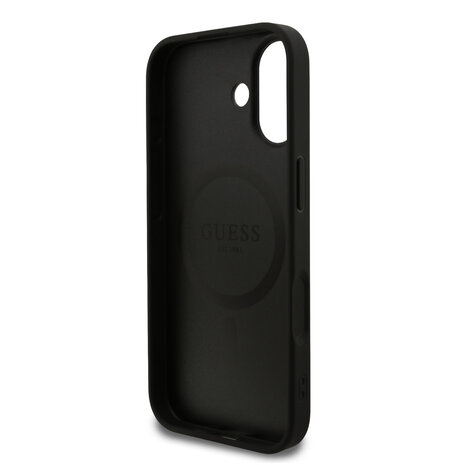 Guess Guess iPhone 17 Back-Cover hul - Magsafe PU Leather - 4G Classic Logo - Schwarz