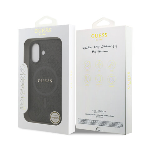 Guess Guess iPhone 17 Backcover hoesje - Magsafe PU Leather - 4G Classic Logo - Zwart Guess Guess iPhone 17 Backcover hoesje - Magsafe PU Leather - 4G Classic Logo - Zwart