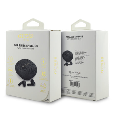 Guess Guess TWS - ENC 4G - Classic Metal Logo - Schwarz