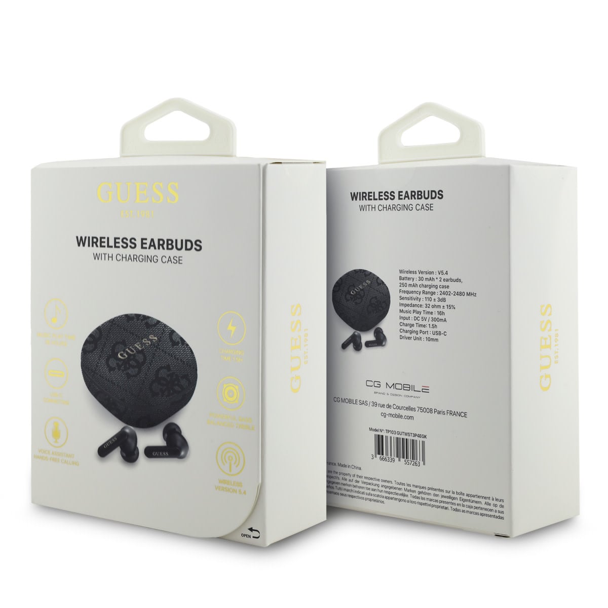 Guess Guess Bluetooth Earbuds - TWS - ENC 4G - Classic Metal Logo - Zwart, foto 6 van 6
