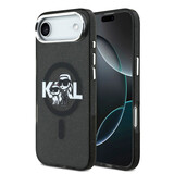 Karl Lagerfeld Karl Lagerfeld iPhone 17 Air Backcover hoesje - Magsafe - Glitter K&C Sketch Logo - Zwart