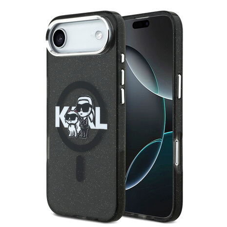 Karl Lagerfeld Karl Lagerfeld iPhone 17 Air Backcover hoesje - Magsafe - Glitter K&C Sketch Logo - Zwart Karl Lagerfeld Karl Lagerfeld iPhone 17 Air Backcover hoesje - Magsafe - Glitter K&C Sketch Logo - Zwart
