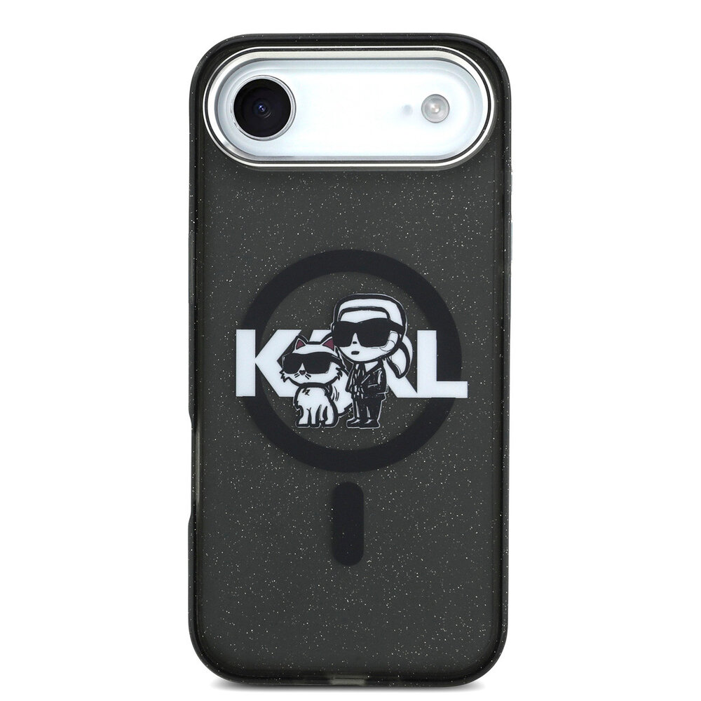 Karl Lagerfeld Karl Lagerfeld iPhone 17 Air Backcover hoesje - Magsafe - Glitter K&C Sketch Logo - Zwart Karl Lagerfeld Karl Lagerfeld iPhone 17 Air Backcover hoesje - Magsafe - Glitter K&C Sketch Logo - Zwart