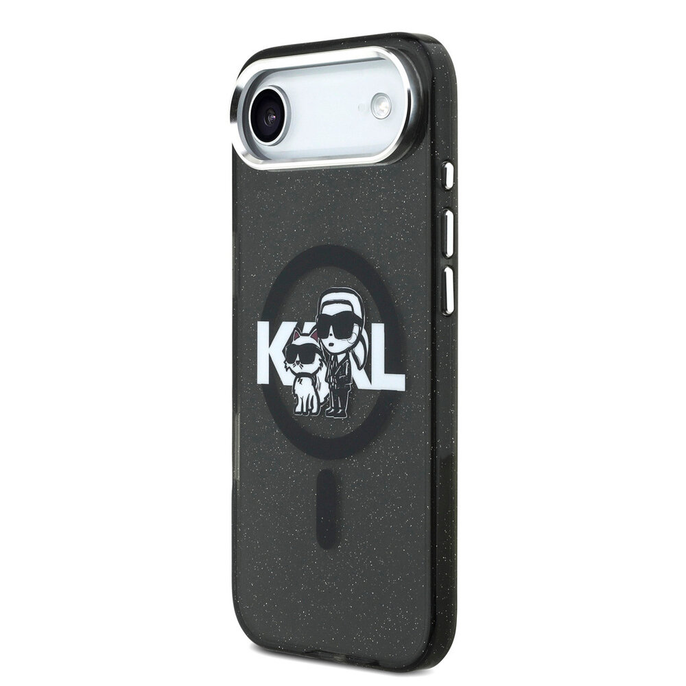 Karl Lagerfeld Karl Lagerfeld iPhone 17 Air Backcover hoesje - Magsafe - Glitter K&C Sketch Logo - Zwart Karl Lagerfeld Karl Lagerfeld iPhone 17 Air Backcover hoesje - Magsafe - Glitter K&C Sketch Logo - Zwart