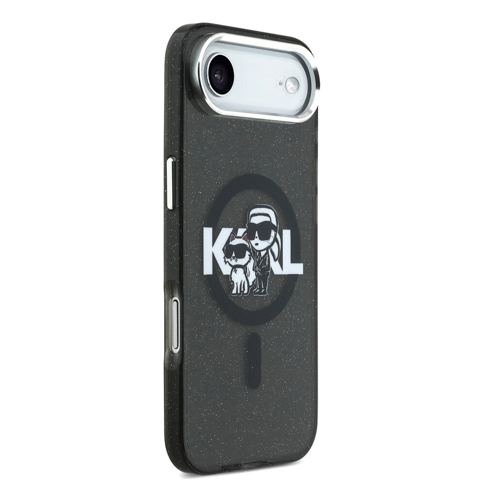 Karl Lagerfeld Karl Lagerfeld iPhone 17 Air Backcover hoesje - Magsafe - Glitter K&C Sketch Logo - Zwart Karl Lagerfeld Karl Lagerfeld iPhone 17 Air Backcover hoesje - Magsafe - Glitter K&C Sketch Logo - Zwart