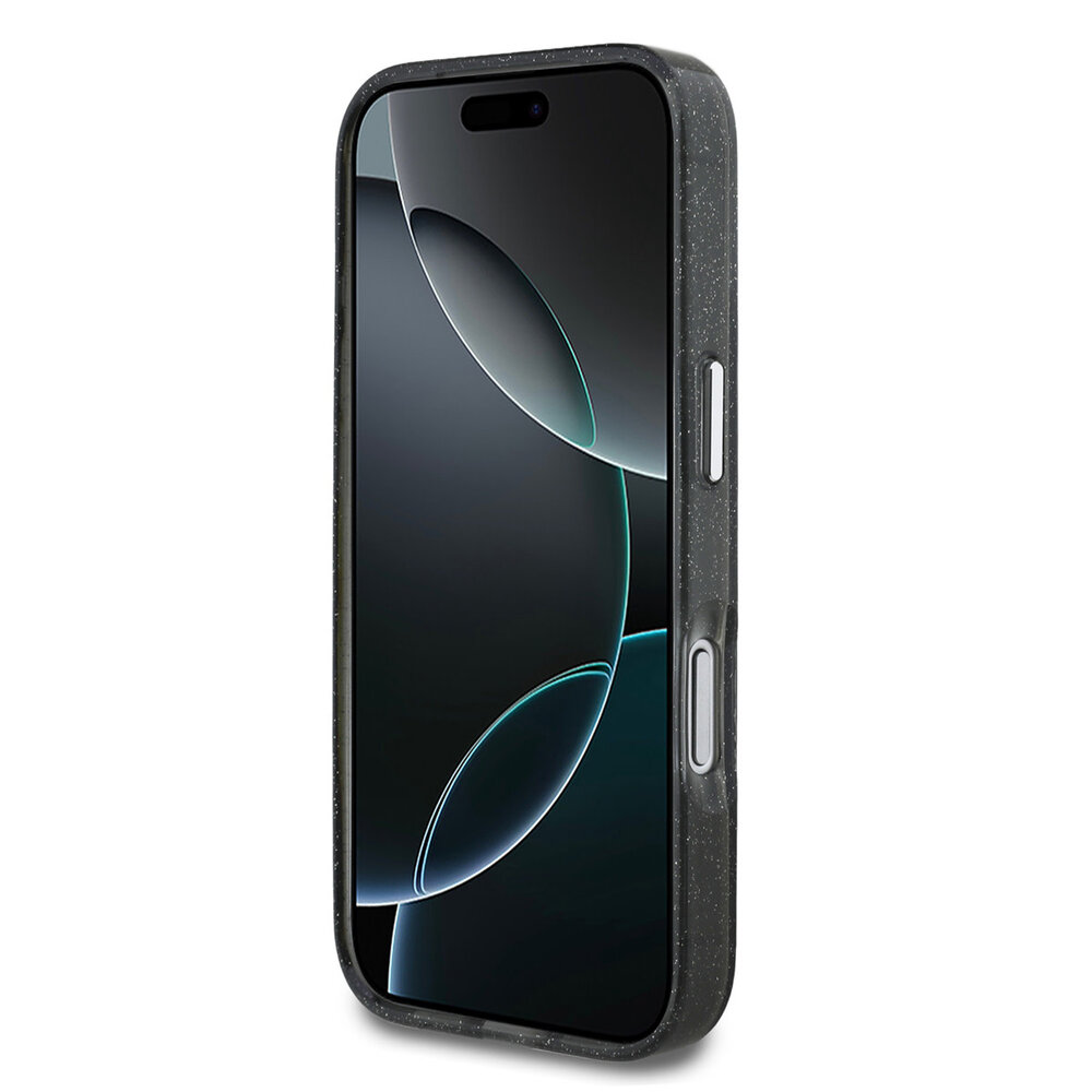 Karl Lagerfeld Karl Lagerfeld iPhone 17 Pro Backcover hoesje - Magsafe - Glitter K&C Sketch Logo - Zwart