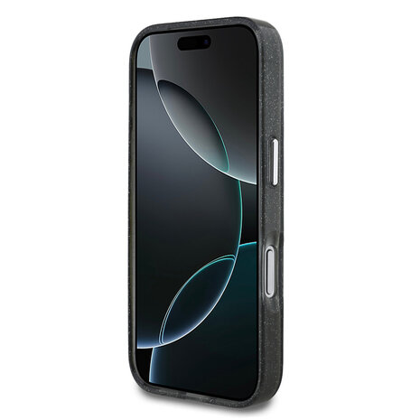 Karl Lagerfeld Karl Lagerfeld iPhone 17 Pro Backcover hoesje - Magsafe - Glitter K&C Sketch Logo - Zwart