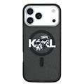 Karl Lagerfeld Karl Lagerfeld iPhone 17 Pro Max/iPhone 18 Pro Max Coque arrière MagSafe Paillettes logo esquissé Karl & Choupette - Noir