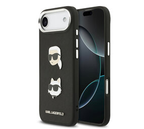 Karl Lagerfeld Karl Lagerfeld iPhone 17 Air Backcover hoesje - FW Grained - K&C Heads Pins - Zwart