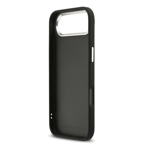 Karl Lagerfeld Karl Lagerfeld iPhone 17 Air Back-Cover hul - FW Grained - K&C Heads Pins - Schwarz