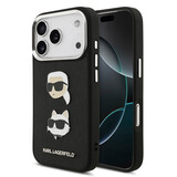 Karl Lagerfeld Karl Lagerfeld iPhone 17 Pro Backcover hoesje - FW Grained - K&C Heads Pins - Zwart