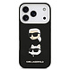 Karl Lagerfeld Karl Lagerfeld iPhone 17 Pro Backcover hoesje - FW Grained - K&C Heads Pins - Zwart