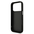 Karl Lagerfeld Karl Lagerfeld iPhone 17 Pro/iPhone 18 Pro Coque arrière Revêtement intégral finition grainée Pins représentant les têtes de Karl & Choupette - Noir