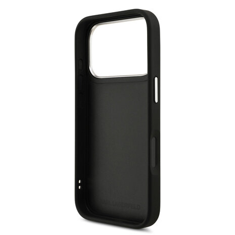 Karl Lagerfeld Karl Lagerfeld iPhone 17 Pro Back-Cover hul - FW Grained - K&C Heads Pins - Schwarz