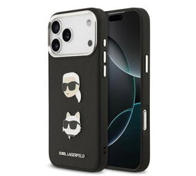 Karl Lagerfeld Karl Lagerfeld iPhone 17 Pro Max Back cover coque - FW Grained - K&C Heads Pins - Noir Karl Lagerfeld Karl Lagerfeld iPhone 17 Pro Max Back cover coque - FW Grained - K&C Heads Pins - Noir