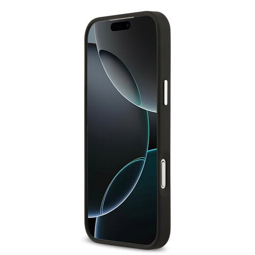 Karl Lagerfeld Karl Lagerfeld iPhone 17 Pro Max/iPhone 18 Pro Max Coque arrière Revêtement intégral finition grainée Pins représentant les têtes de Karl & Choupette - Noir