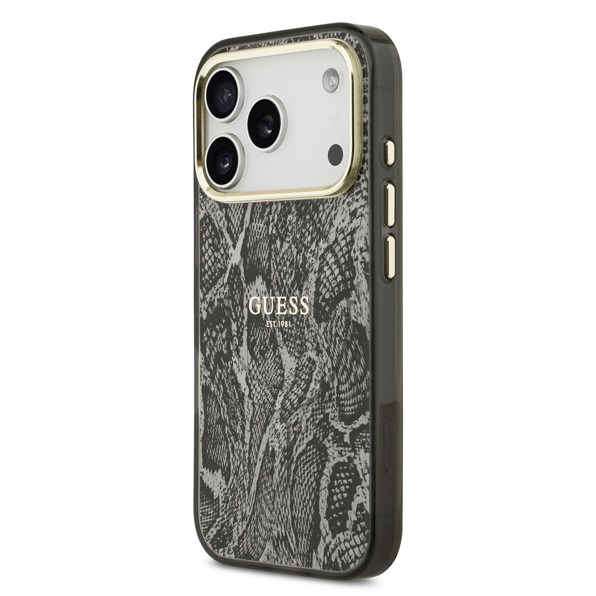Guess Guess iPhone 17 Pro Backcover hoesje - Magsafe - Python Pattern - Zwart, foto 2 van 6
