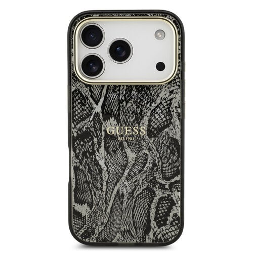 Guess Guess iPhone 17 Pro/iPhone 18 Pro Handyhülle MagSafe Pythonmuster - Schwarz