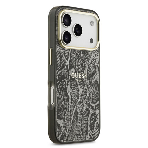 Guess Guess iPhone 17 Pro/iPhone 18 Pro Coque arrière MagSafe Motif python - Noir