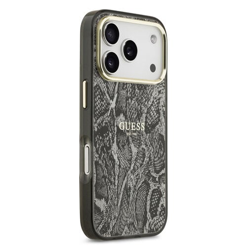Guess Guess iPhone 17 Pro/iPhone 18 Pro Handyhülle MagSafe Pythonmuster - Schwarz