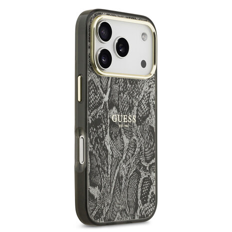 Guess Guess iPhone 17 Pro Back cover case - Magsafe - Python Pattern - Black
