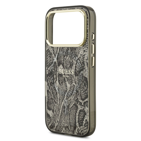 Guess Guess iPhone 17 Pro Backcover hoesje - Magsafe - Python Pattern - Zwart Guess Guess iPhone 17 Pro Backcover hoesje - Magsafe - Python Pattern - Zwart