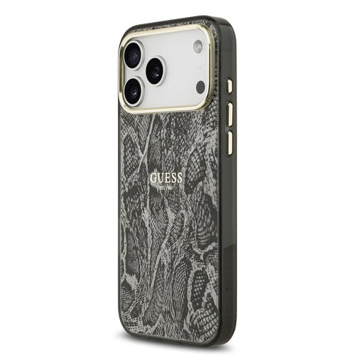 Guess Guess iPhone 17 Pro Max Back cover case - Magsafe - Python Pattern - Black