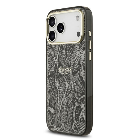 Guess Guess iPhone 17 Pro Max Backcover hoesje - Magsafe - Python Pattern - Zwart