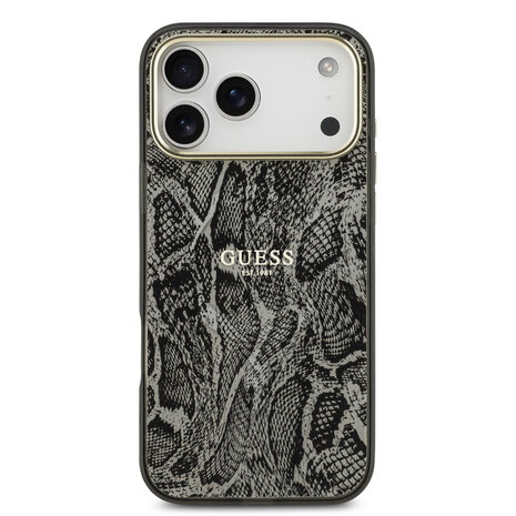 Guess Guess iPhone 17 Pro Max Back cover case - Magsafe - Python Pattern - Black