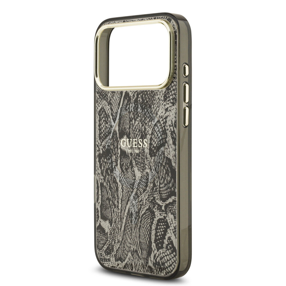 Guess Guess iPhone 17 Pro Max Backcover hoesje - Magsafe - Python Pattern - Zwart
