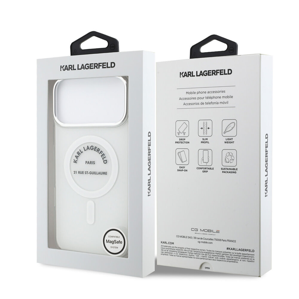 Karl Lagerfeld Karl Lagerfeld iPhone 17 Pro Max Back-Cover hul - Magsafe IML - RSG Logo - Transparent