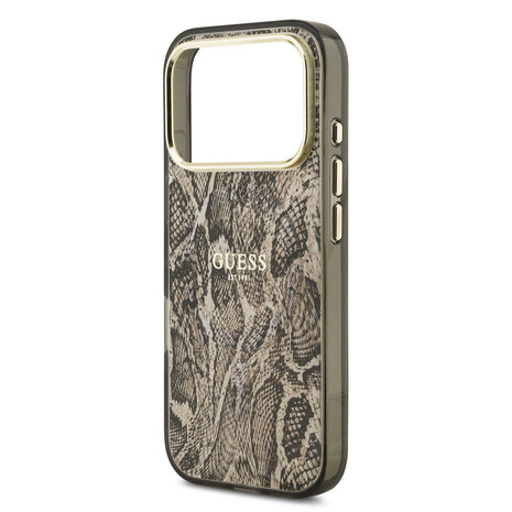 Guess Guess iPhone 17 Pro Back cover case - Magsafe - Python Pattern - Brown