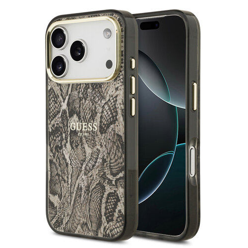 Guess Guess iPhone 17 Pro Max/iPhone 18 Pro Max Handyhülle MagSafe Pythonmuster - Braun