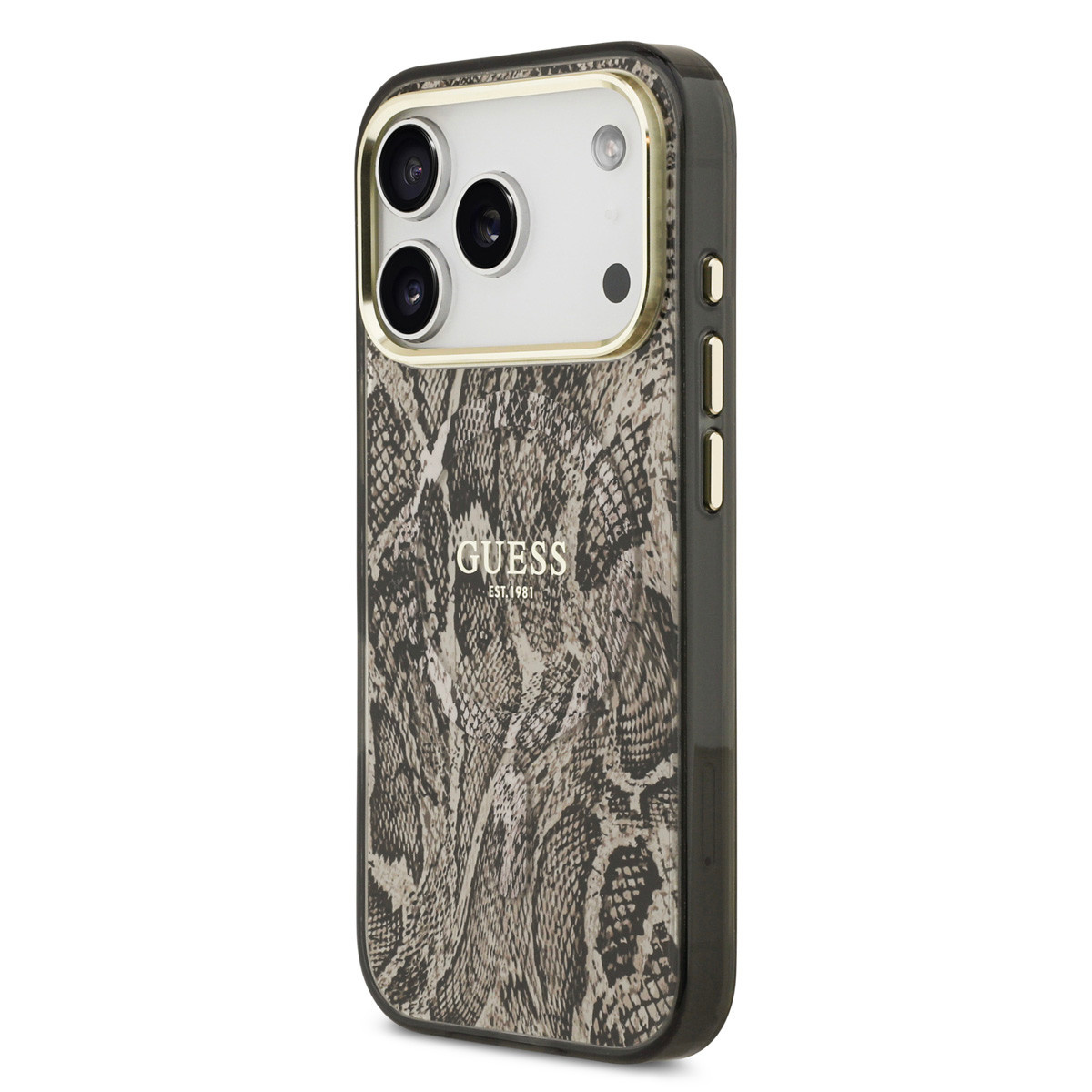 Guess Guess iPhone 17 Pro Max Backcover hoesje - Magsafe - Python Pattern - Bruin, foto 2 van 6