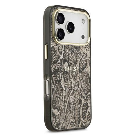 Guess Guess iPhone 17 Pro Max Backcover hoesje - Magsafe - Python Pattern - Bruin