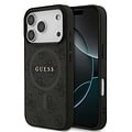 Guess Guess iPhone 17 Pro/iPhone 18 Pro Coque arrière MagSafe similicuir PU Logo 4G classique - Noir