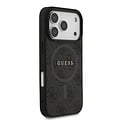 Guess Guess iPhone 17 Pro/iPhone 18 Pro Coque arrière MagSafe similicuir PU Logo 4G classique - Noir