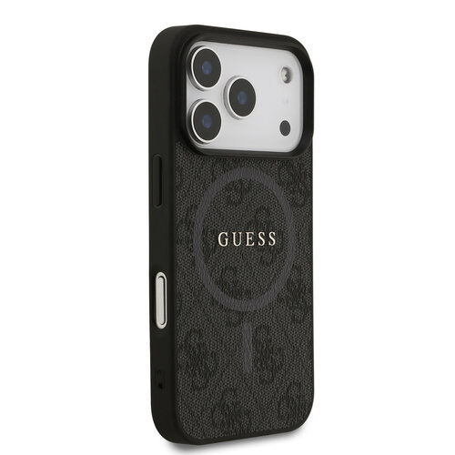 Guess Guess iPhone 17 Pro/iPhone 18 Pro Handyhülle MagSafe PU-Kunstleder Klassisches 4G-Logo - Schwarz