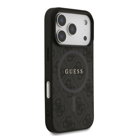 Guess Guess iPhone 17 Pro Back cover coque - Magsafe PU Leather - 4G Classic Logo - Noir Guess Guess iPhone 17 Pro Back cover coque - Magsafe PU Leather - 4G Classic Logo - Noir