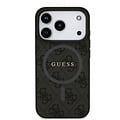 Guess Guess iPhone 17 Pro/iPhone 18 Pro Coque arrière MagSafe similicuir PU Logo 4G classique - Noir