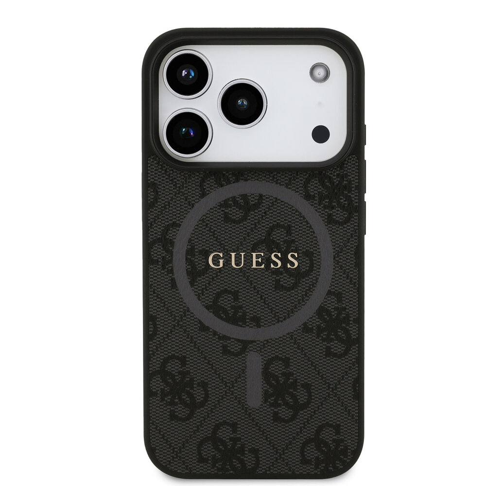 Guess Guess iPhone 17 Pro Back cover coque - Magsafe PU Leather - 4G Classic Logo - Noir Guess Guess iPhone 17 Pro Back cover coque - Magsafe PU Leather - 4G Classic Logo - Noir