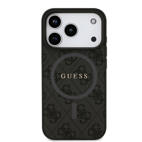 Guess Guess iPhone 17 Pro Backcover hoesje - Magsafe PU Leather - 4G Classic Logo - Zwart Guess Guess iPhone 17 Pro Backcover hoesje - Magsafe PU Leather - 4G Classic Logo - Zwart