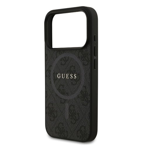 Guess Guess iPhone 17 Pro/iPhone 18 Pro Coque arrière MagSafe similicuir PU Logo 4G classique - Noir