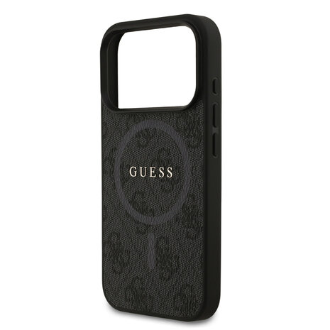 Guess Guess iPhone 17 Pro Backcover hoesje - Magsafe PU Leather - 4G Classic Logo - Zwart Guess Guess iPhone 17 Pro Backcover hoesje - Magsafe PU Leather - 4G Classic Logo - Zwart