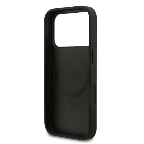 Guess Guess iPhone 17 Pro/iPhone 18 Pro Coque arrière MagSafe similicuir PU Logo 4G classique - Noir