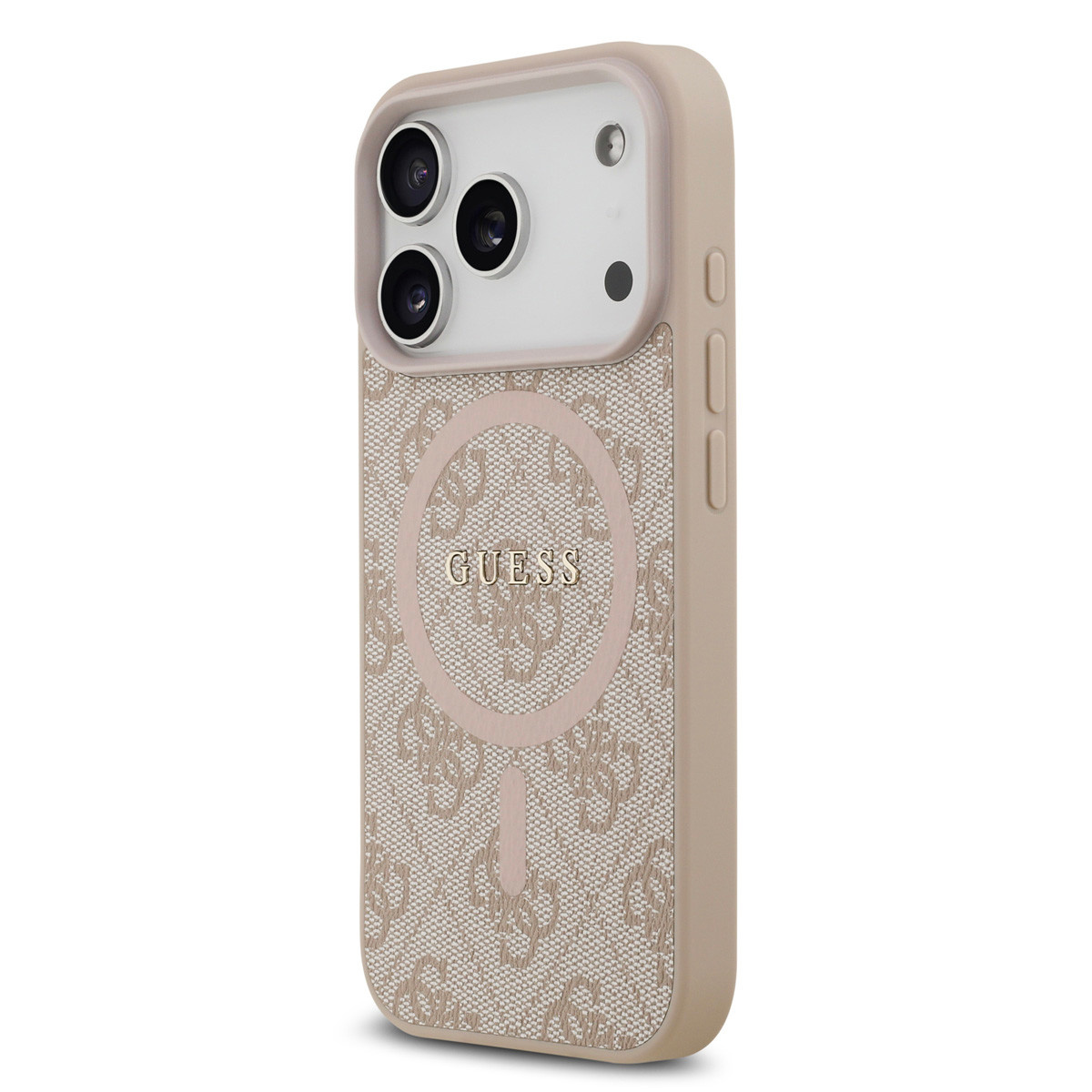 Guess Guess iPhone 17 Pro Backcover hoesje - Magsafe PU Leather - 4G Classic Logo - Roze, foto 2 van 6