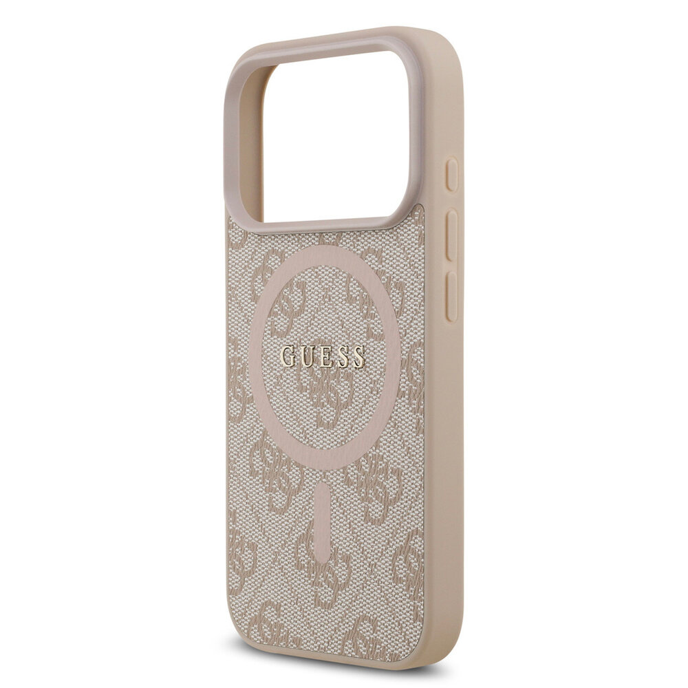 Guess Guess iPhone 17 Pro Backcover hoesje - Magsafe PU Leather - 4G Classic Logo - Roze Guess Guess iPhone 17 Pro Backcover hoesje - Magsafe PU Leather - 4G Classic Logo - Roze