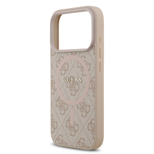 Guess Guess iPhone 17 Pro/iPhone 18 Pro Coque arrière MagSafe similicuir PU Logo 4G classique - Rose