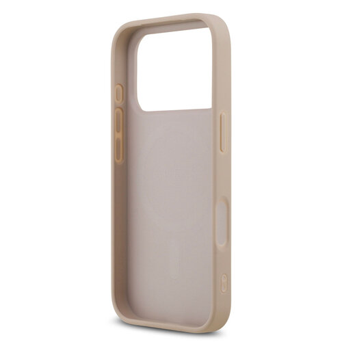 Guess Guess iPhone 17 Pro/iPhone 18 Pro Coque arrière MagSafe similicuir PU Logo 4G classique - Rose