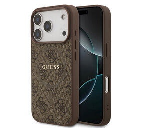 Guess Guess iPhone 17 Pro Back cover case - Magsafe PU Leather - 4G Classic Logo - Brown